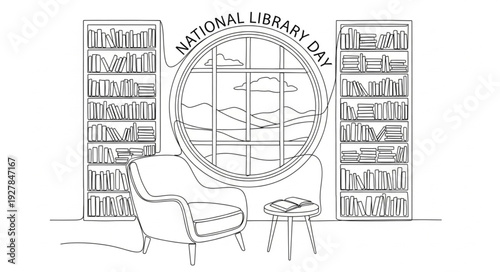National Library of India emblem illustration.