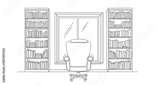 Man Standing Between Bookshelves Near Door.