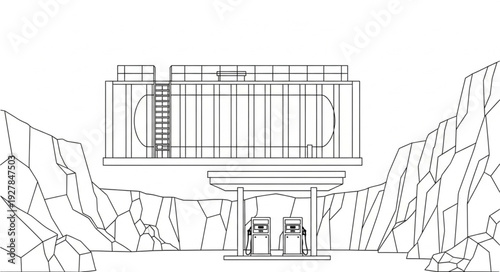 Modern House Architectural Blueprint Design.