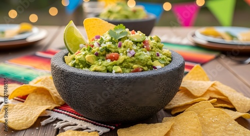 Fresh Guacamole with Tortilla Chips.