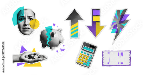 Wallpaper Mural Editorial collage finance stress . Torontodigital.ca