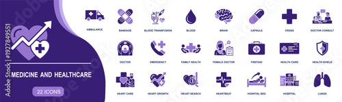 Photos Medicine and healthcare tools icon set
