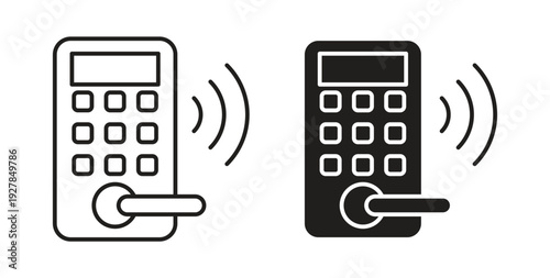 Smart lock icon symbol vector graphic designs on white. Best for ui Design