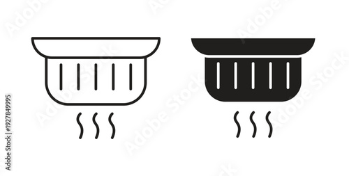 Smoke detector icon symbol vector graphic designs on white. Best for ui Design