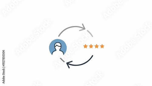 Rating Feedback Loop Icon Design.