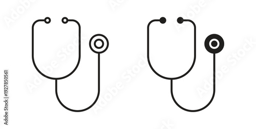 Stethoscope icon symbol vector graphic designs on white. Best for ui Design