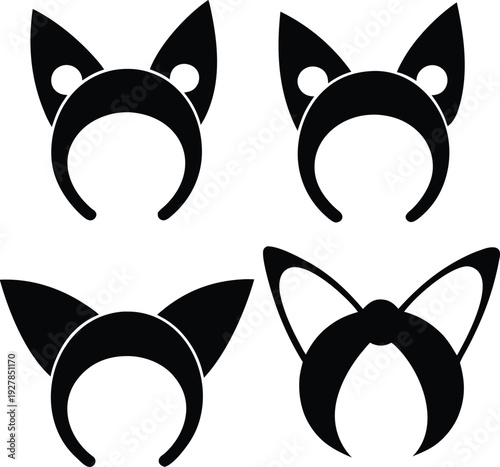 Headband Silhouette Icons