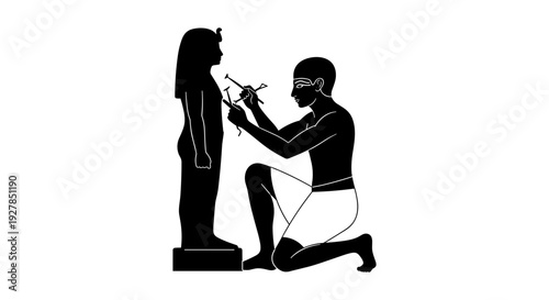 Man Kneeling and Proposing to Woman Statue.