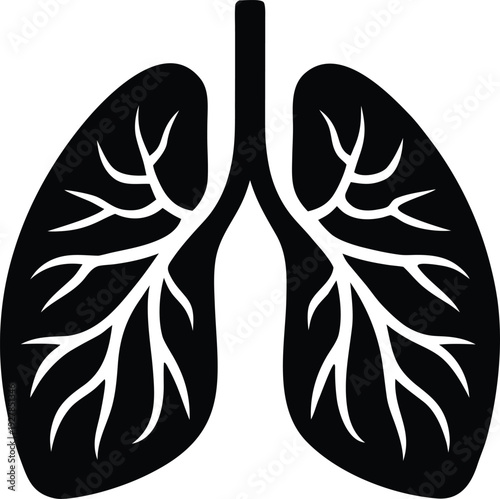 Human Lungs Silhouette Icon
