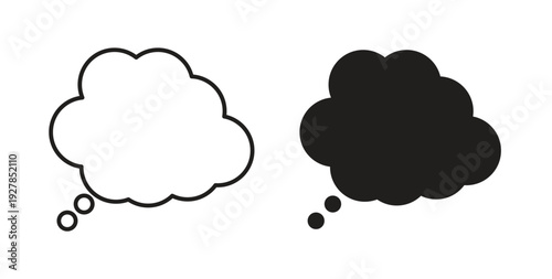 Think bubble icon symbol vector graphic designs on white. Best for ui Design