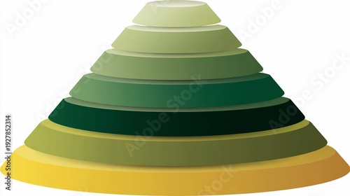 Seven-tiered diagram showcasing an ascending pyramidal structure with gradient colors