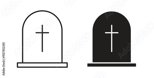 Tombstone icon symbol vector graphic designs on white. Best for ui Design
