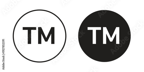 TM trademark icon symbol vector graphic designs on white. Best for ui Design