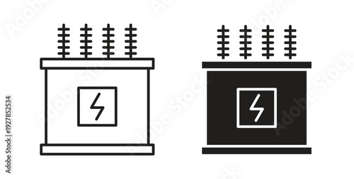 Transformer icon symbol vector graphic designs on white. Best for ui Design