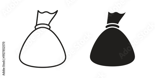 Trash bag icon symbol vector graphic designs on white. Best for ui Design