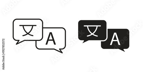 Translation icon symbol vector graphic designs on white. Best for ui Design
