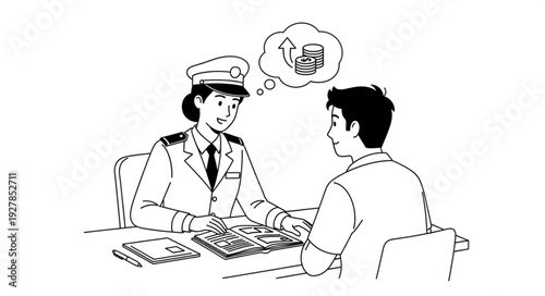 Pilot and Copilot Discussing Flight Plan.