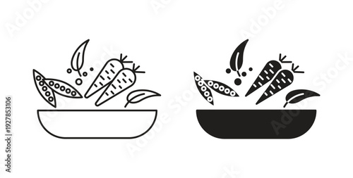 Vegetarian food icon symbol vector graphic designs on white. Best for ui Design