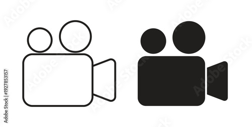 Video camera icon symbol vector graphic designs on white. Best for ui Design