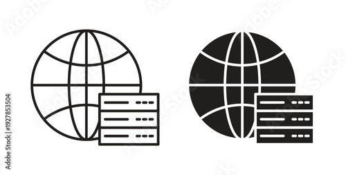Web server icon symbol vector graphic designs on white. Best for ui Design