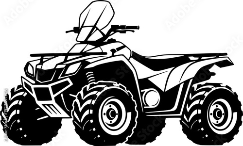 Extreme Motorsport ATV Silhouette - Adventure Quad Bike and Outdoor Recreation Vector