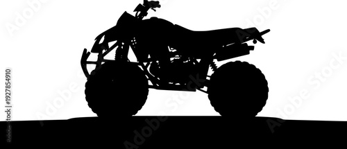 Extreme Motorsport ATV Silhouette - Adventure Quad Bike and Outdoor Recreation Vector