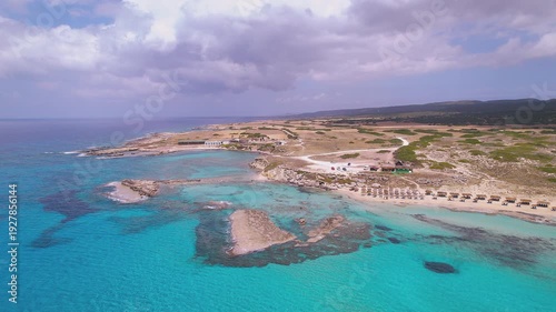 Scenic Drone View of Ayfilon Beach on the Karpaz Peninsula Pristine Coastline: Exploring Northern Cyprus - 21 Jun 2024