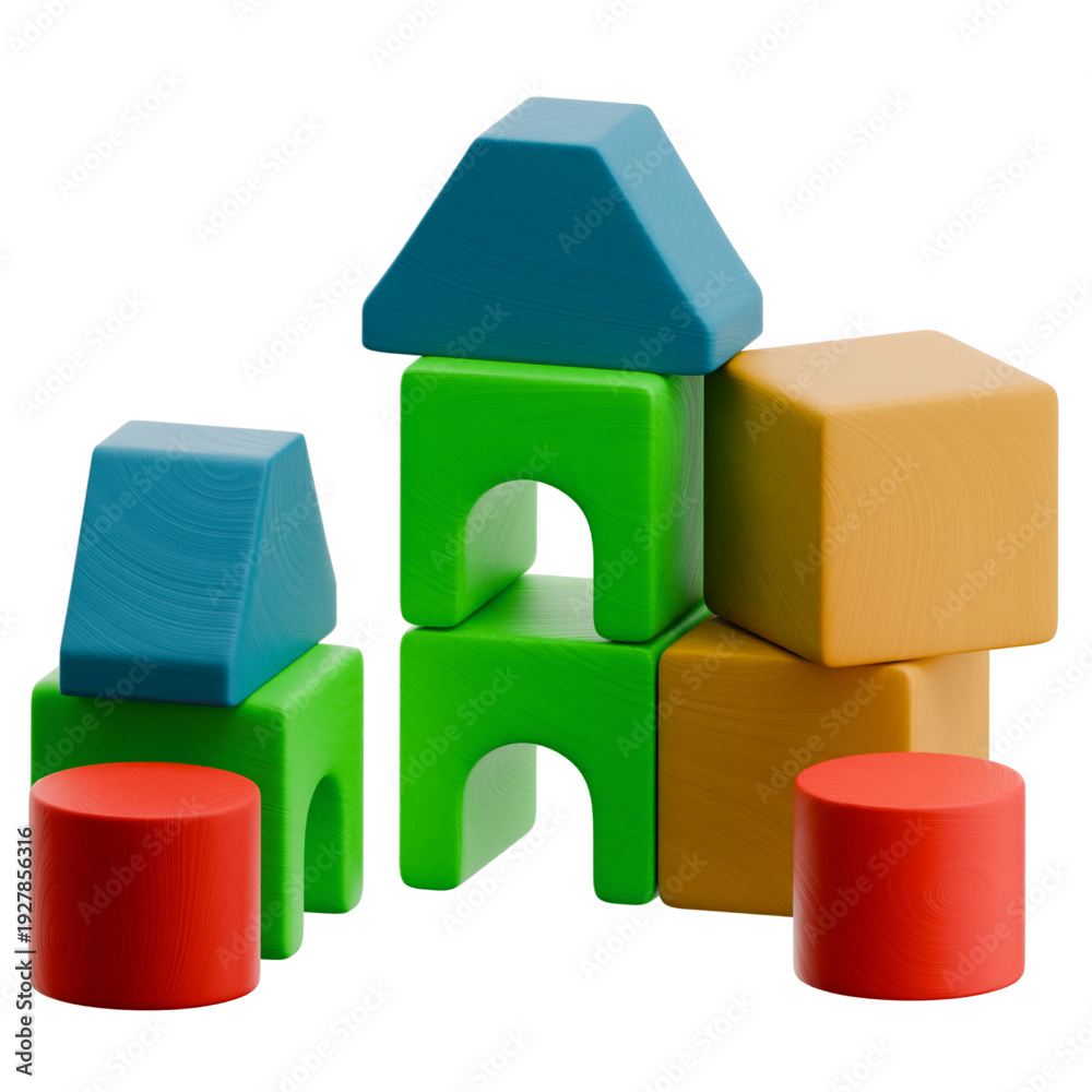 Naklejka premium Colorful Building Blocks Stacked in Creative