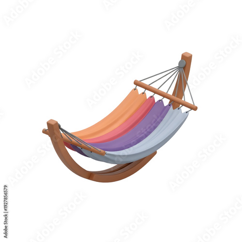 Cozy and colorful hammock for relaxation, perfect for outdoor leisure and summer enjoyment