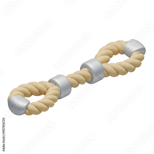 Durable Twisted Rope Toy with Metal Accents for Pets, Designed for Play and Enrichment