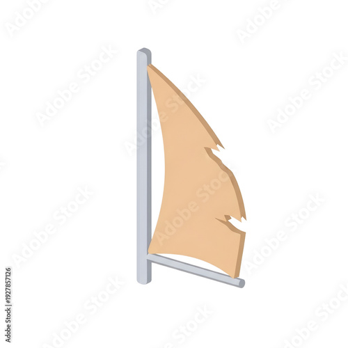 Abstract isometric sail design, representing nautical themes and voyage concepts with a modern aesthetic