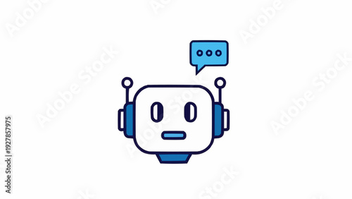 Cute Robot With Speech Bubble.
