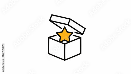 Star coming out of a box.