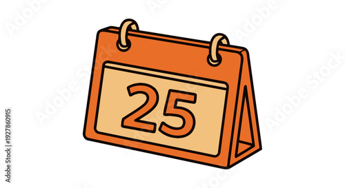 Calendar Page with Number Twenty Five.
