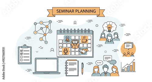 Seminar Planning Process Illustration Concept.