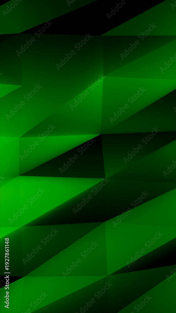 Obraz premium Dark green low poly geometric background with faceted triangles and soft gradient lighting