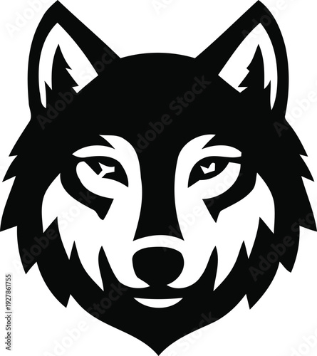 Wolf head mascot vector illustration with tribal style details for sports logos or wildlife conservation themes