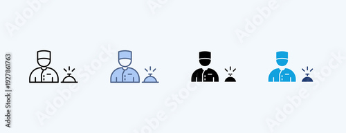 Concierge Multiple Icon Illustration Vector