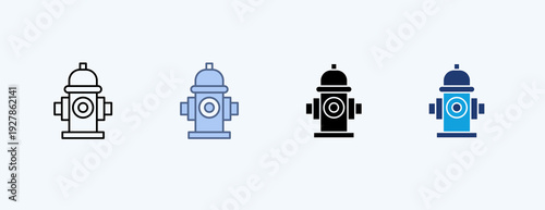 Hydrant Multiple Icon Illustration Vector
