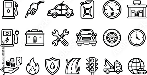 Car service and fuel collection gas station electric car