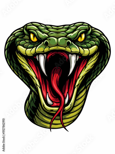 Aggressive cobra snake head mascot vector illustration