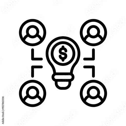 Crowdfunding line icon