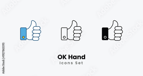 OK Hand icons vector set stock illustration