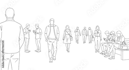 People Outline Silhouette Collection for Architectural Scale Drawing