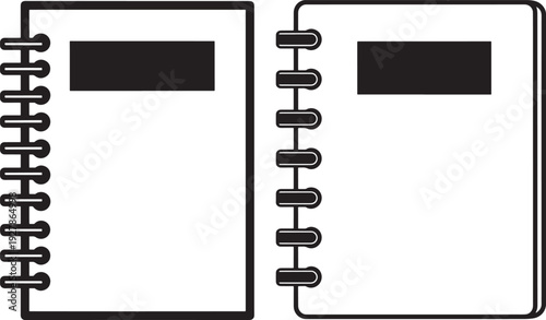 Two open notebooks with spiral binding and blank covers, symbolizing education, journaling, and note-taking.