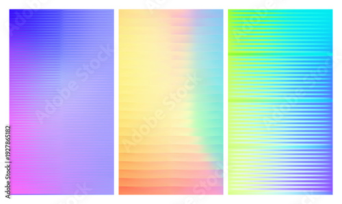 Set of ribbed glass texture backgrounds