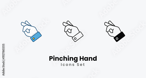 Pinching Hand icons vector set stock illustration