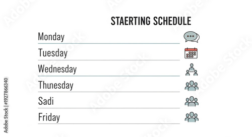 Starting Schedule Weekly Planning Calendar.