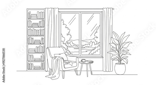 Sketch of Home Office Interior Space.
