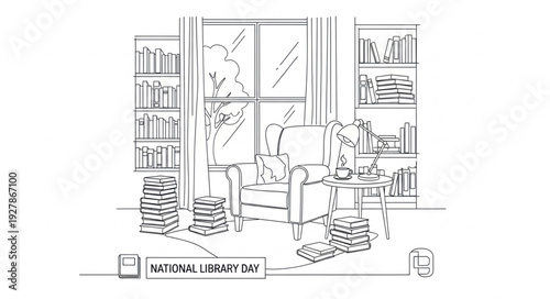 Sketch of Office Interior with Furniture.